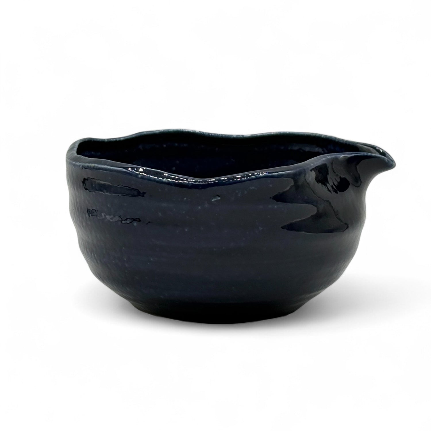 Namako Blue Mino-yaki Kataguchi Chawan - Japanese Matcha Bowl