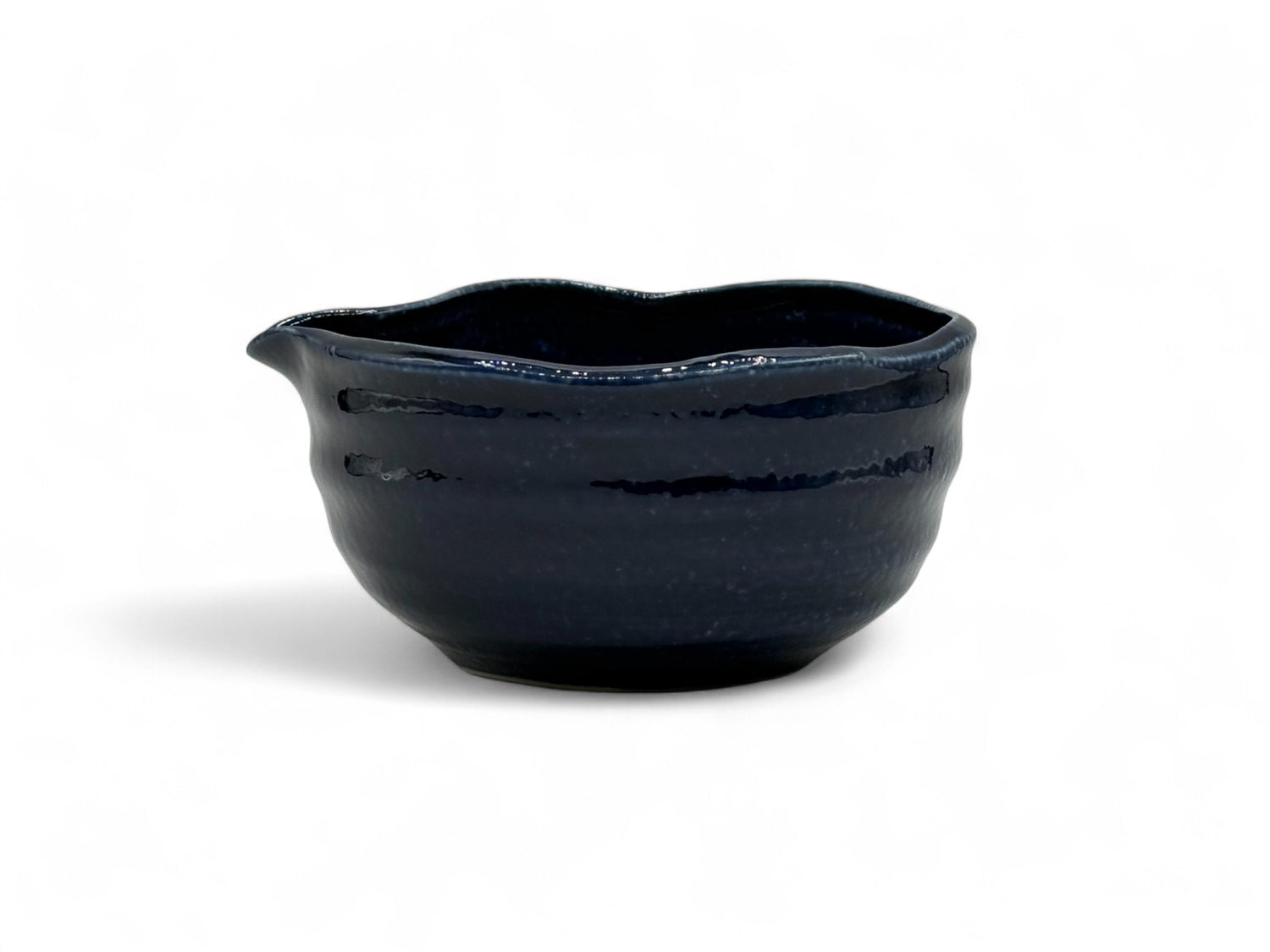 Namako Blue Mino-yaki Kataguchi Chawan - Japanese Matcha Bowl