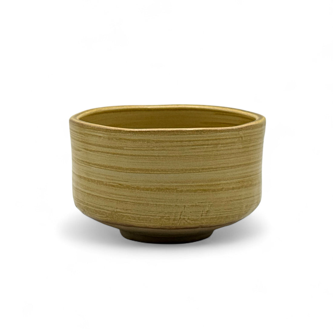Kizeto Brush Yellow Mino-yaki Chawan - Japanese Matcha Bowl