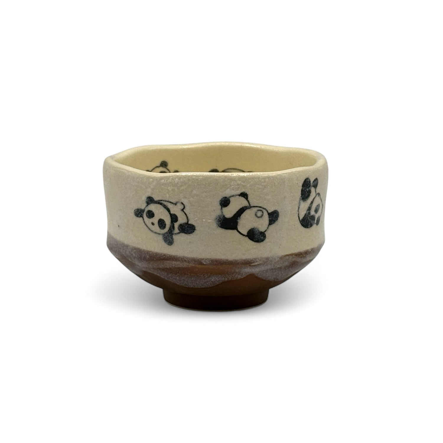 Panda Beige Mino-yaki Chawan - Japanese Mini Matcha Bowl