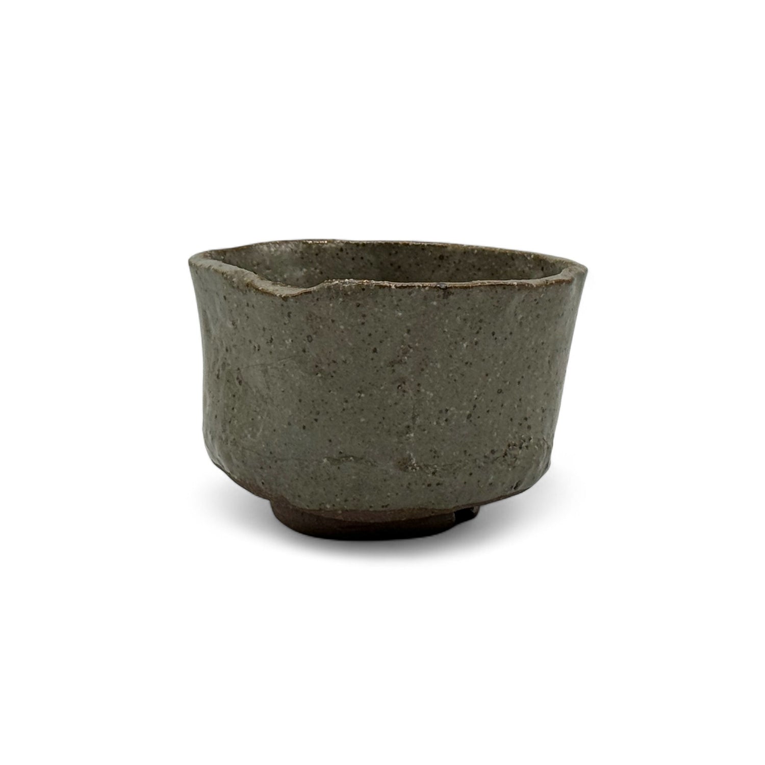 Ojizo Tedzukuri Gray Mino-yaki Chawan - Japanese Mini Matcha Bowl