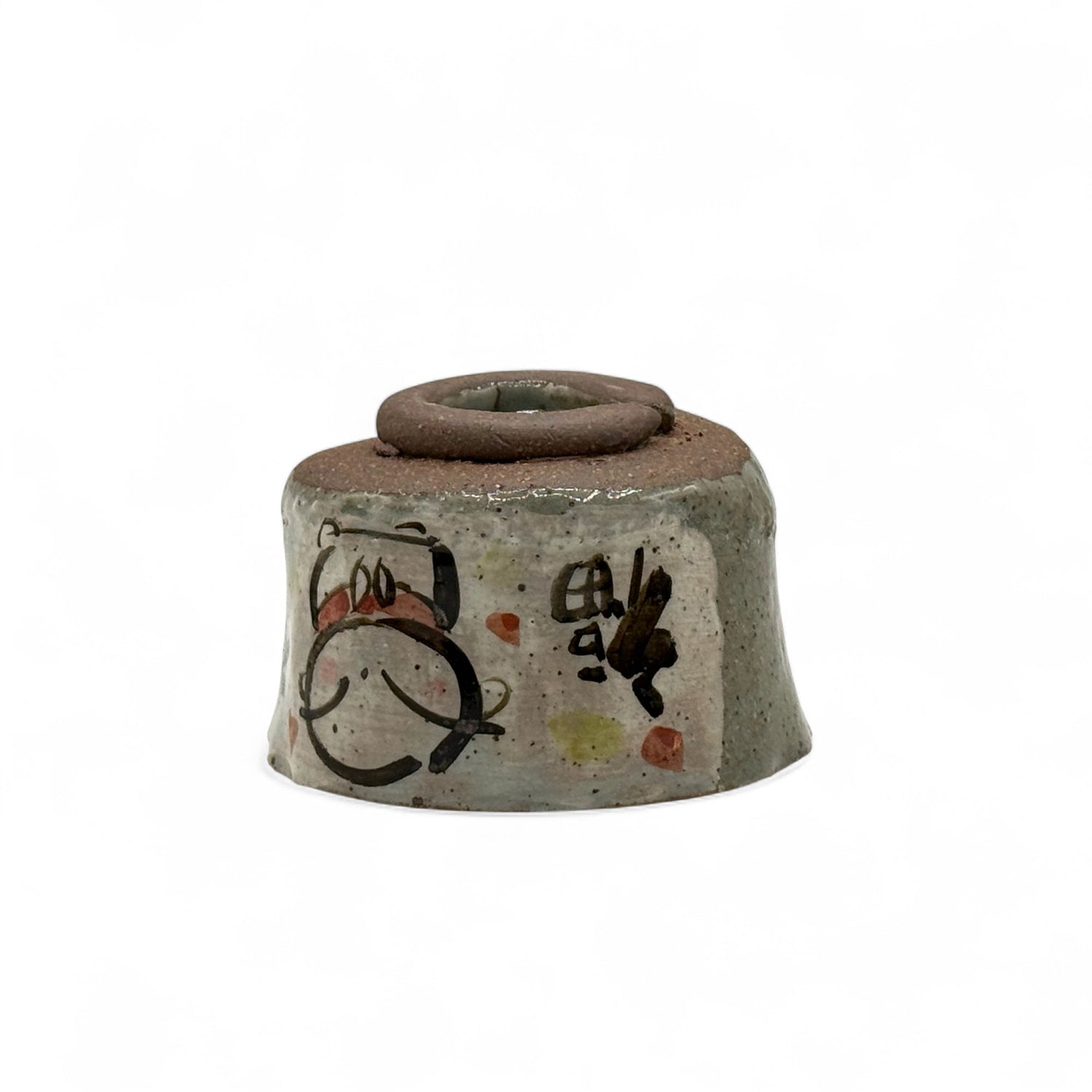 Ojizo Tedzukuri Gray Mino-yaki Chawan - Japanese Mini Matcha Bowl