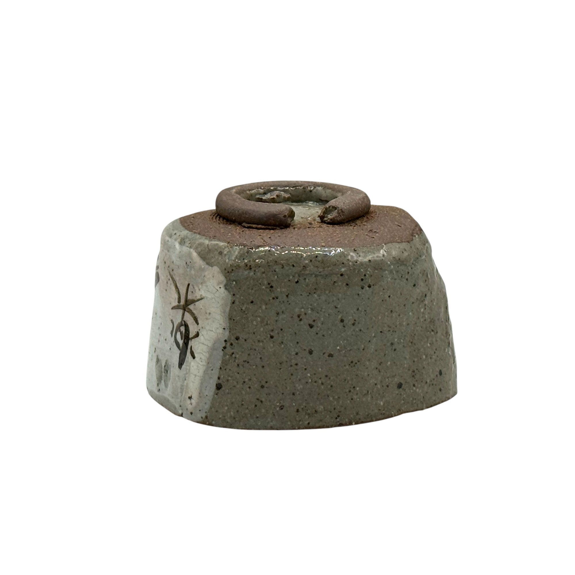Usagi Rabit Tedzukuri Gray Mino-yaki Chawan - Japanese Mini Matcha Bowl