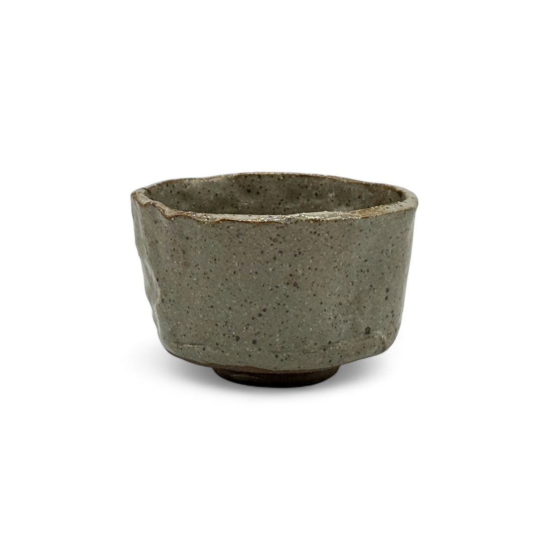 Kame Turtle Tedzukuri Gray Mino-yaki Chawan - Japanese Mini Matcha Bowl
