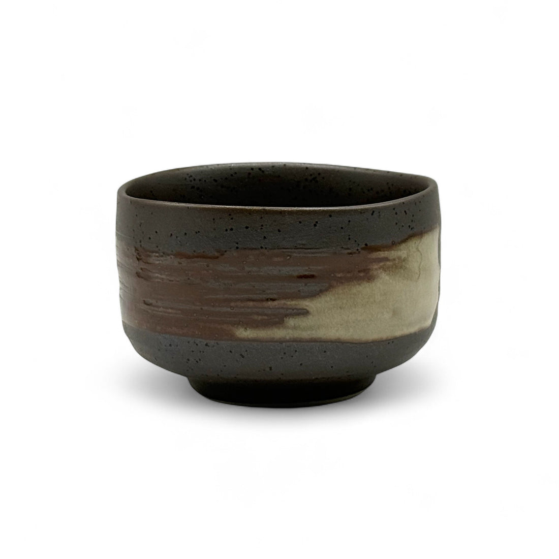Shirohake Brown Mino-yaki Chawan - Japanese Matcha Bowl