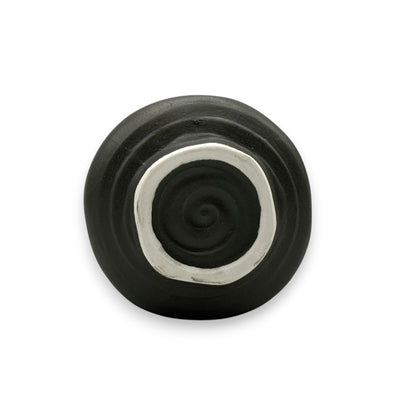 Mangantataki Kin Black Mino-yaki Chawan - Japanese Mini Matcha Bowl