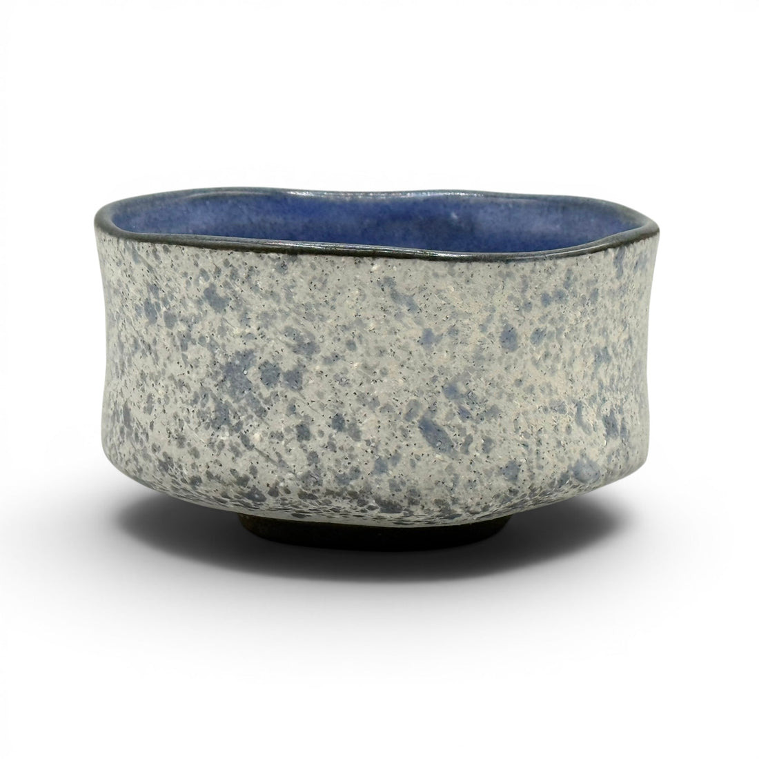 Ishi Stone Gray Blue Mino-yaki Chawan - Japanese Matcha Bowl