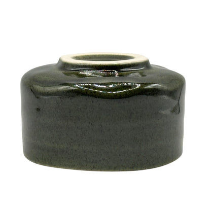 Oribe Green Kiridate Oribe-yaki Chawan - Japanese Matcha Bowl