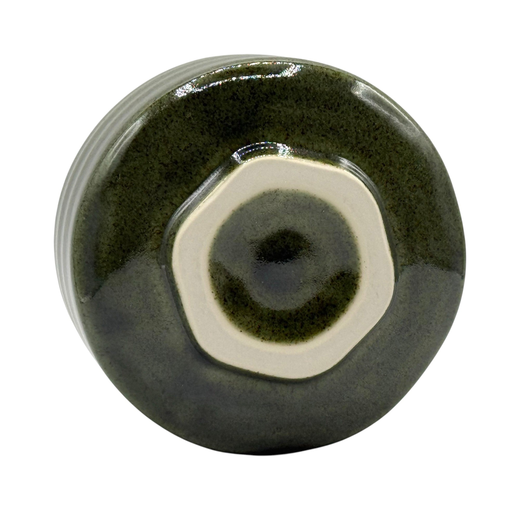 Oribe Green Kiridate Oribe-yaki Chawan - Japanese Matcha Bowl