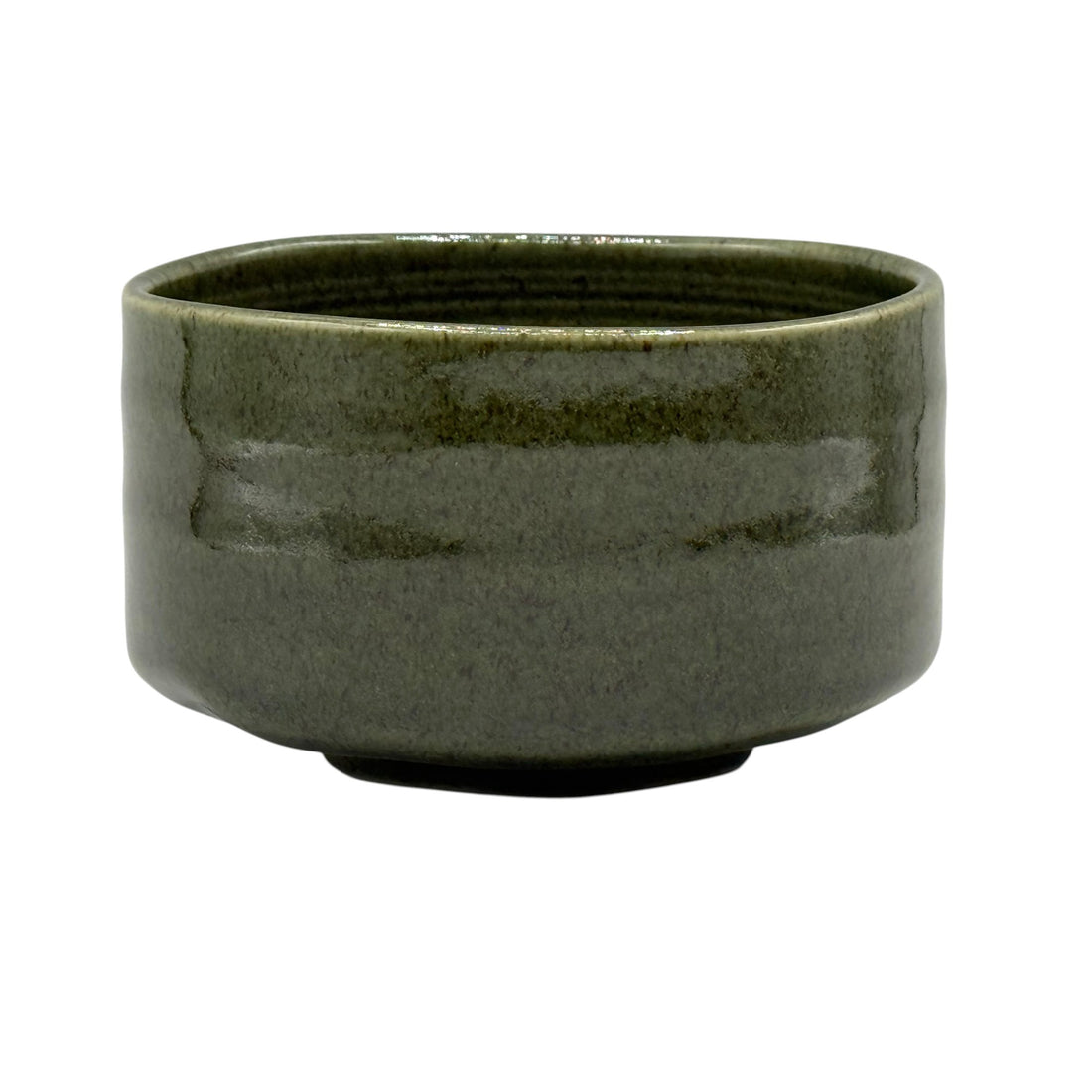 Oribe Green Kiridate Oribe-yaki Chawan - Japanese Matcha Bowl