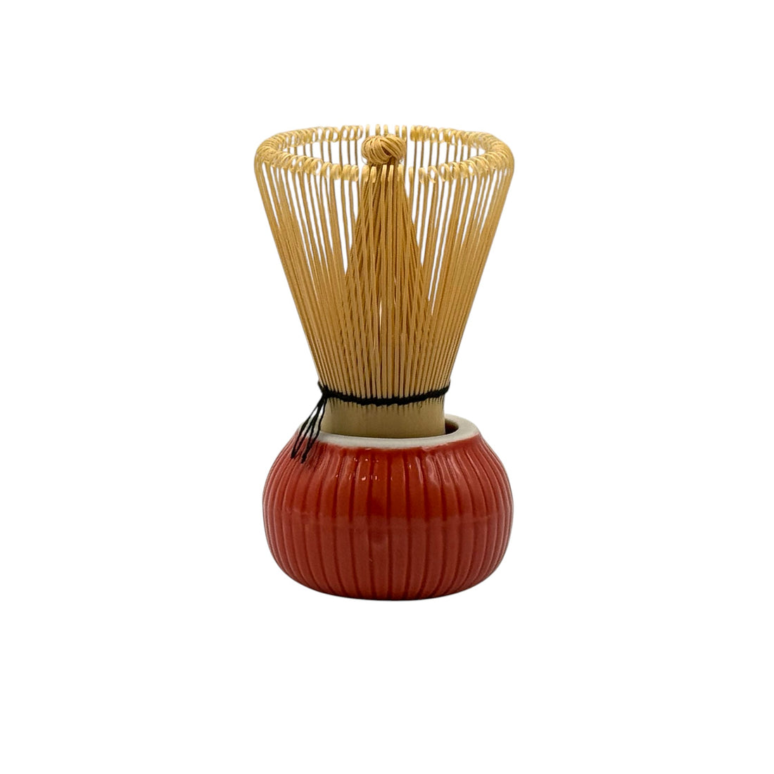 Porcelain Red Matcha Chasen Whisk Stand - Japanese Kusenaoshi