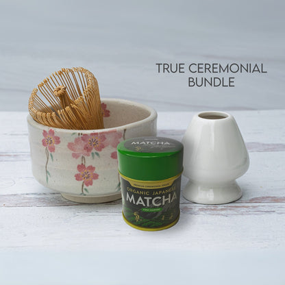 Pink Sakura Flowers Ceramic Matcha Bowl