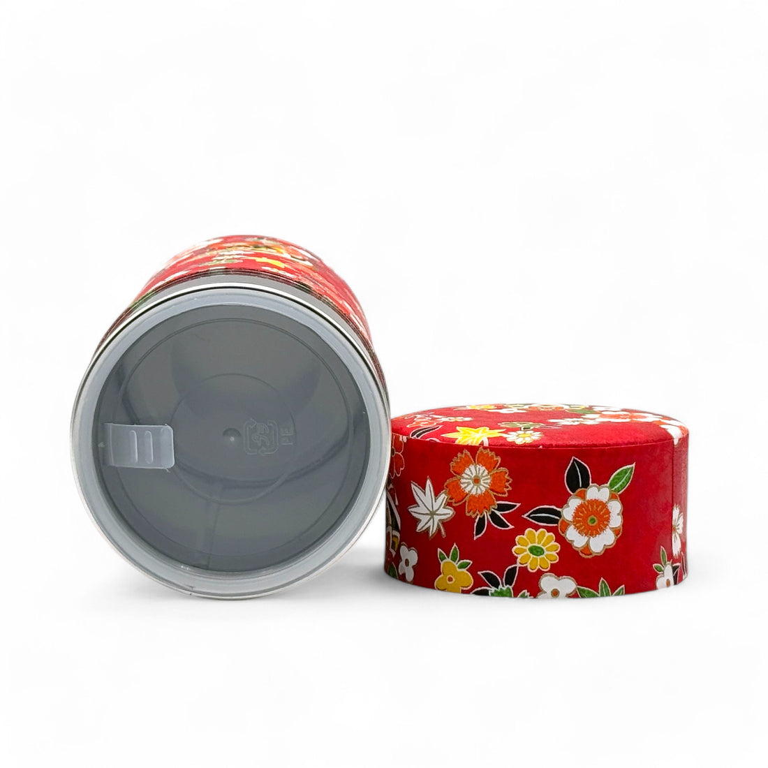 Matsuri Red Washi Paper Wrapped Tea Canister (L) - Japanese Chazutsu