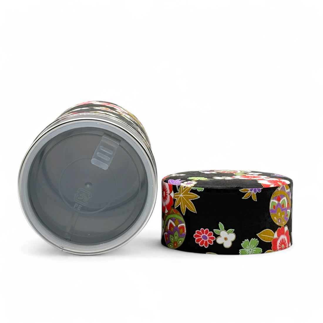 Matsuri Black Washi Paper Wrapped Tea Canister (L) - Japanese Chazutsu