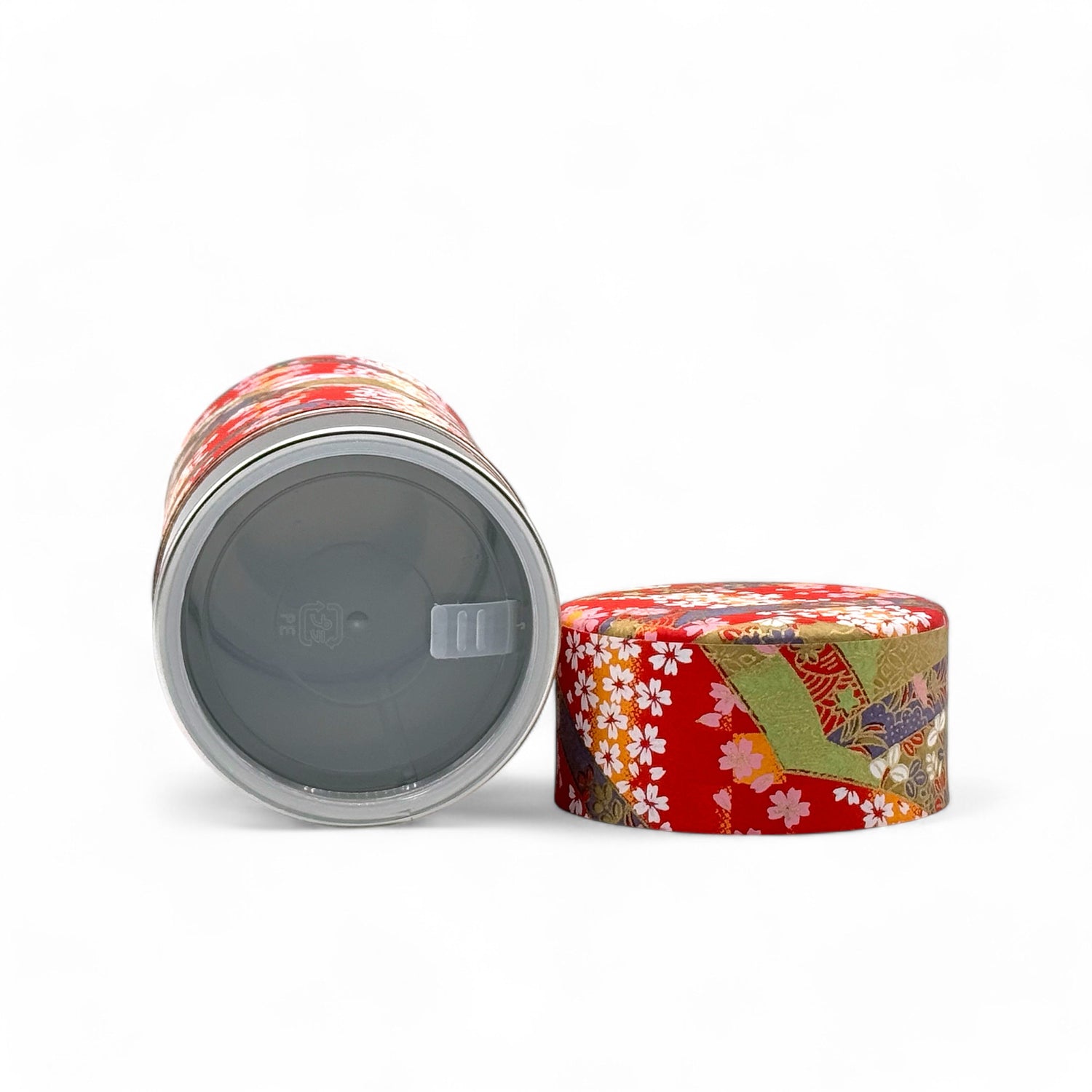 Oiwai Red Washi Paper Wrapped Tea Canister (L) - Japanese Chazutsu