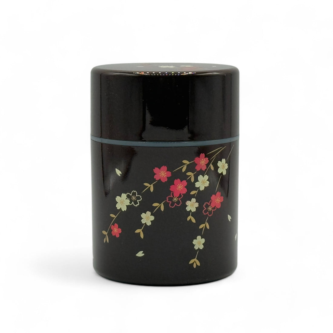 Tame  Flower Hana Brown Lacquered Resin Tea Canister - Japanese Chazutsu