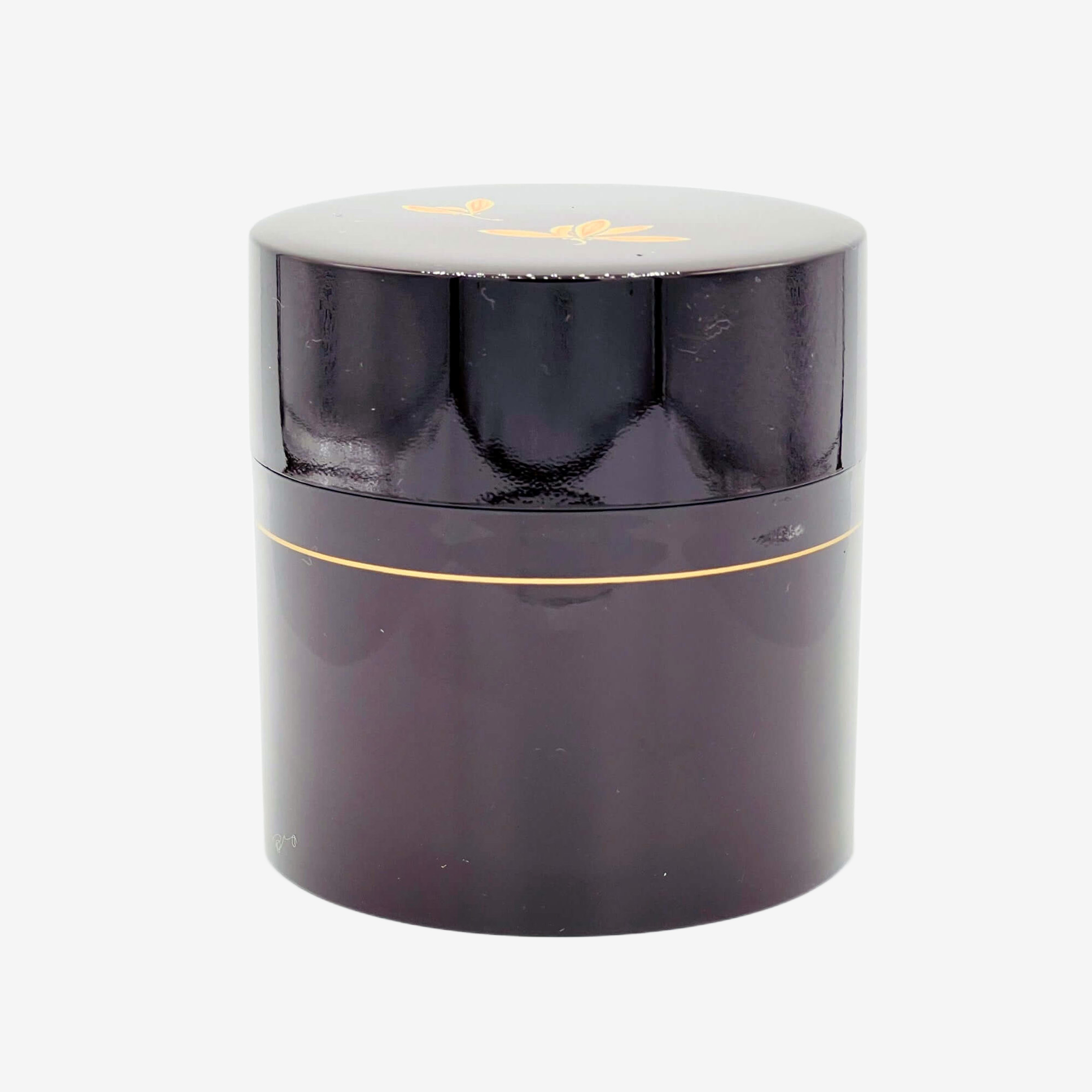 Tame Golden Leaf Brown Resin Lacquered Tea Canister - Japanese Chazutsu Teaware Inoue Tea