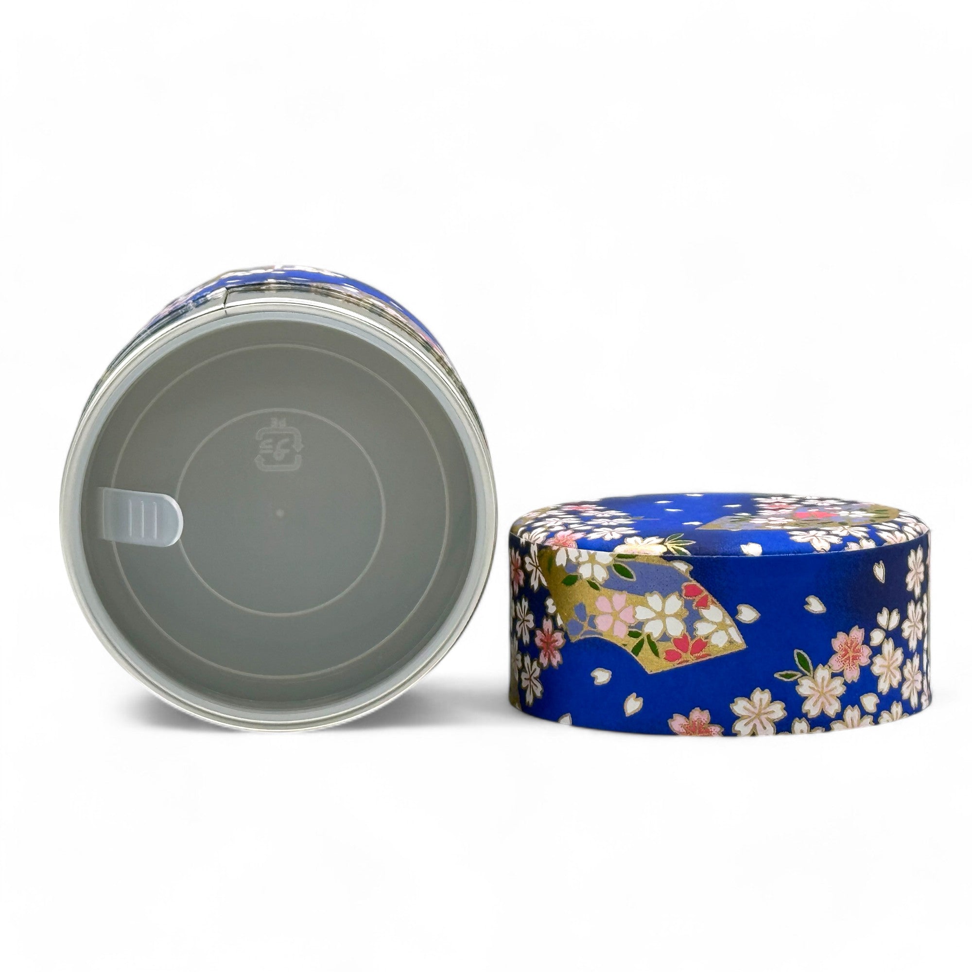 Matsuri Blue Washi Paper Wrapped Tea Canister (S) - Japanese Chazutsu