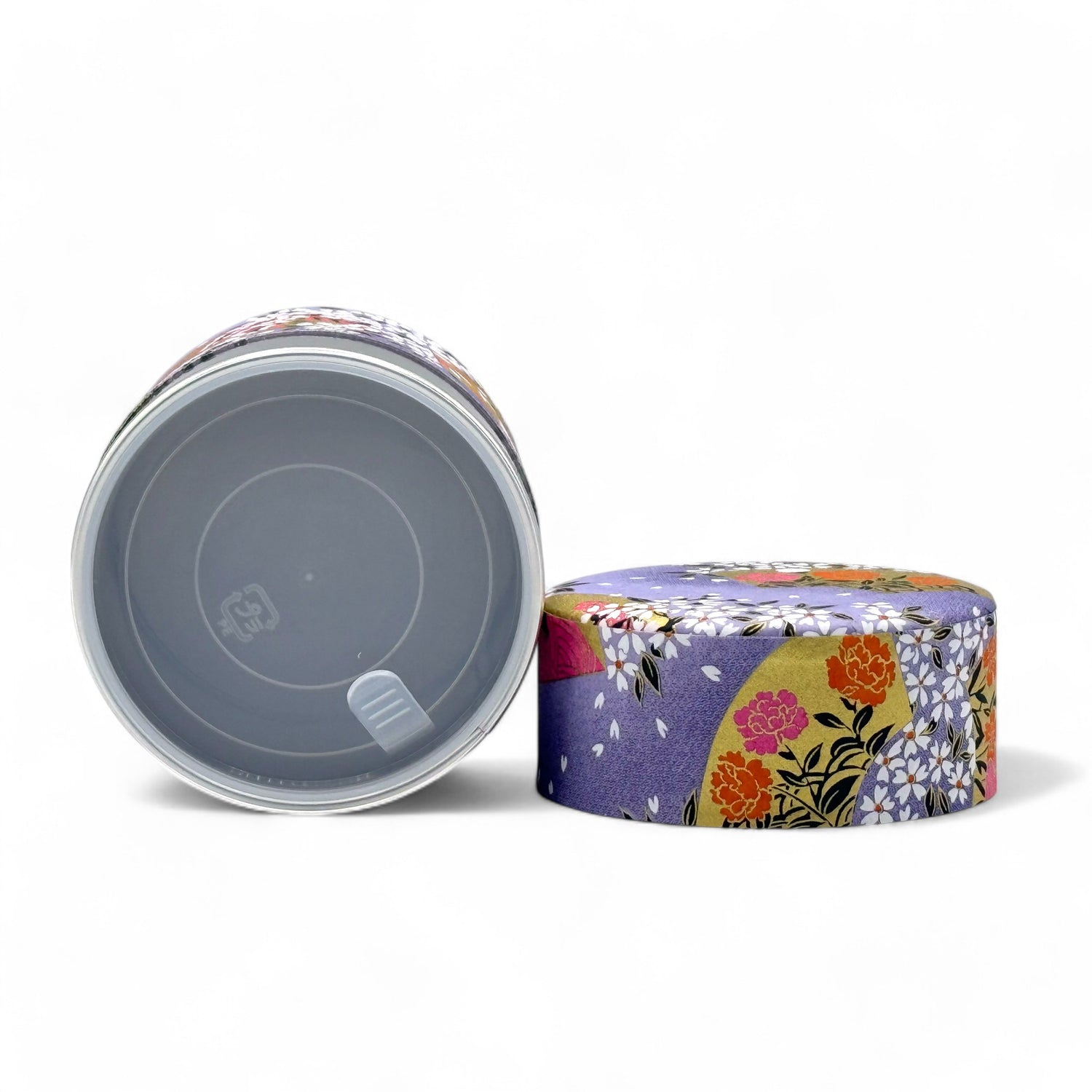 Purple Matsuri Washi Paper Wrapped Tea Canister (S) - Japanese Chazutsu