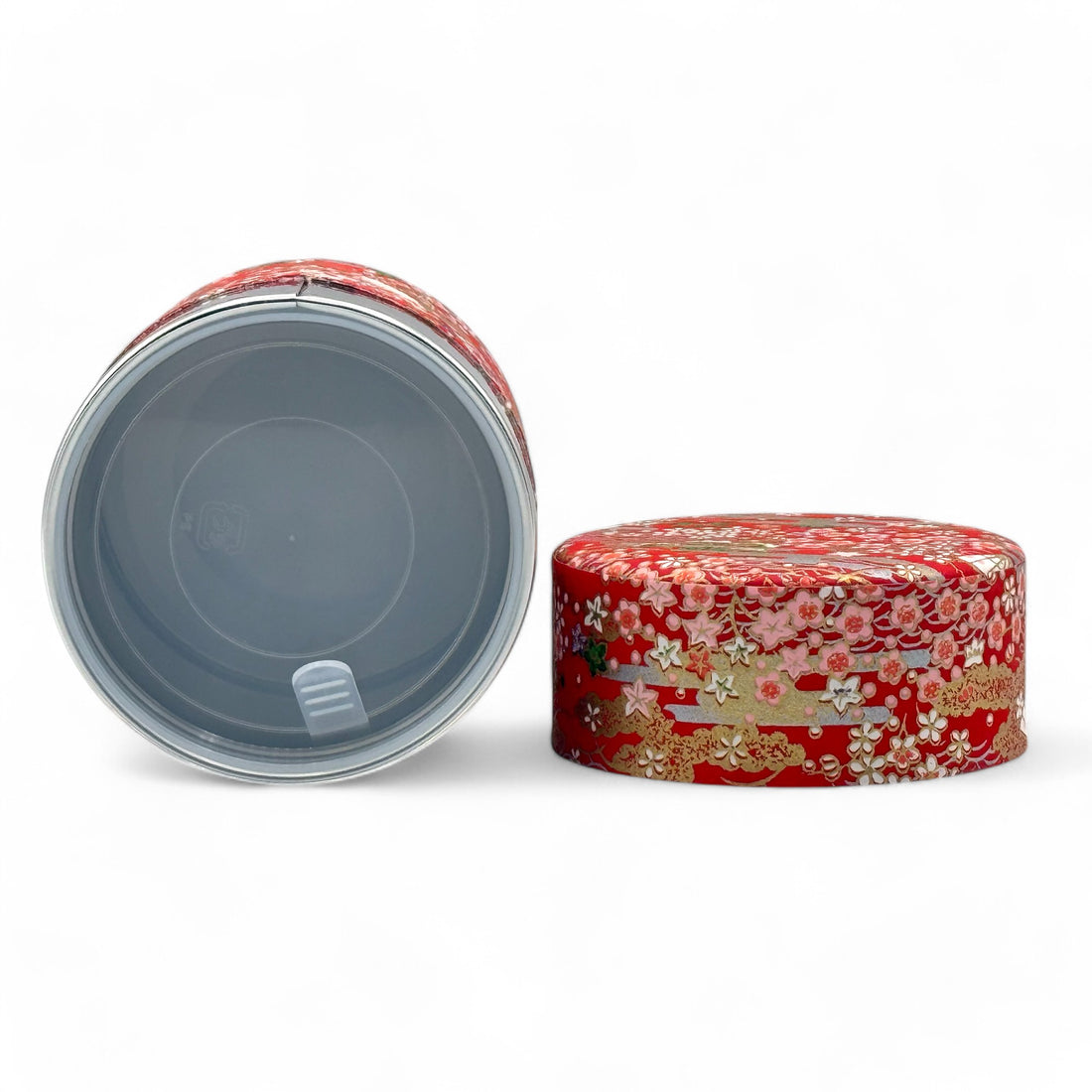 Hiromatsu Red Washi Paper Wrapped Tea Canister (S) - Japanese Chazutsu