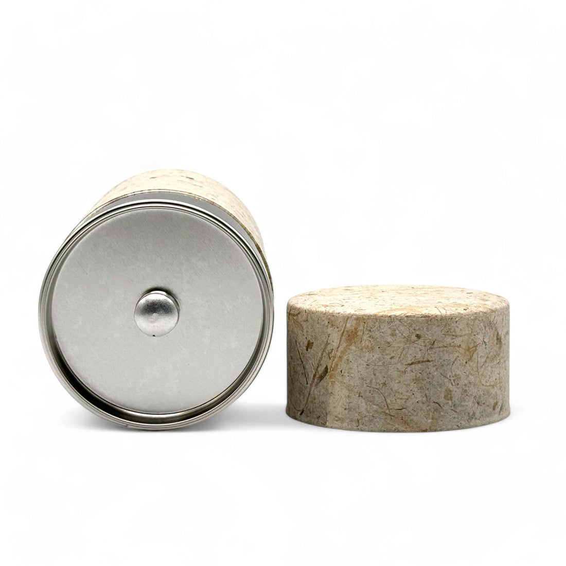 Ishi Stone Gray Washi Paper Wrapped Tea Canister (L) - Japanese Chazutsu