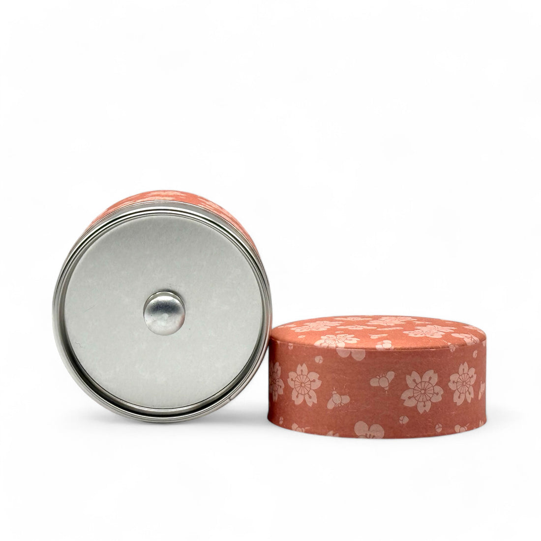 Sakuraume Cherry Blossom Pink Washi Paper Wrapped Tea Canister (S) - Japanese Chazutsu