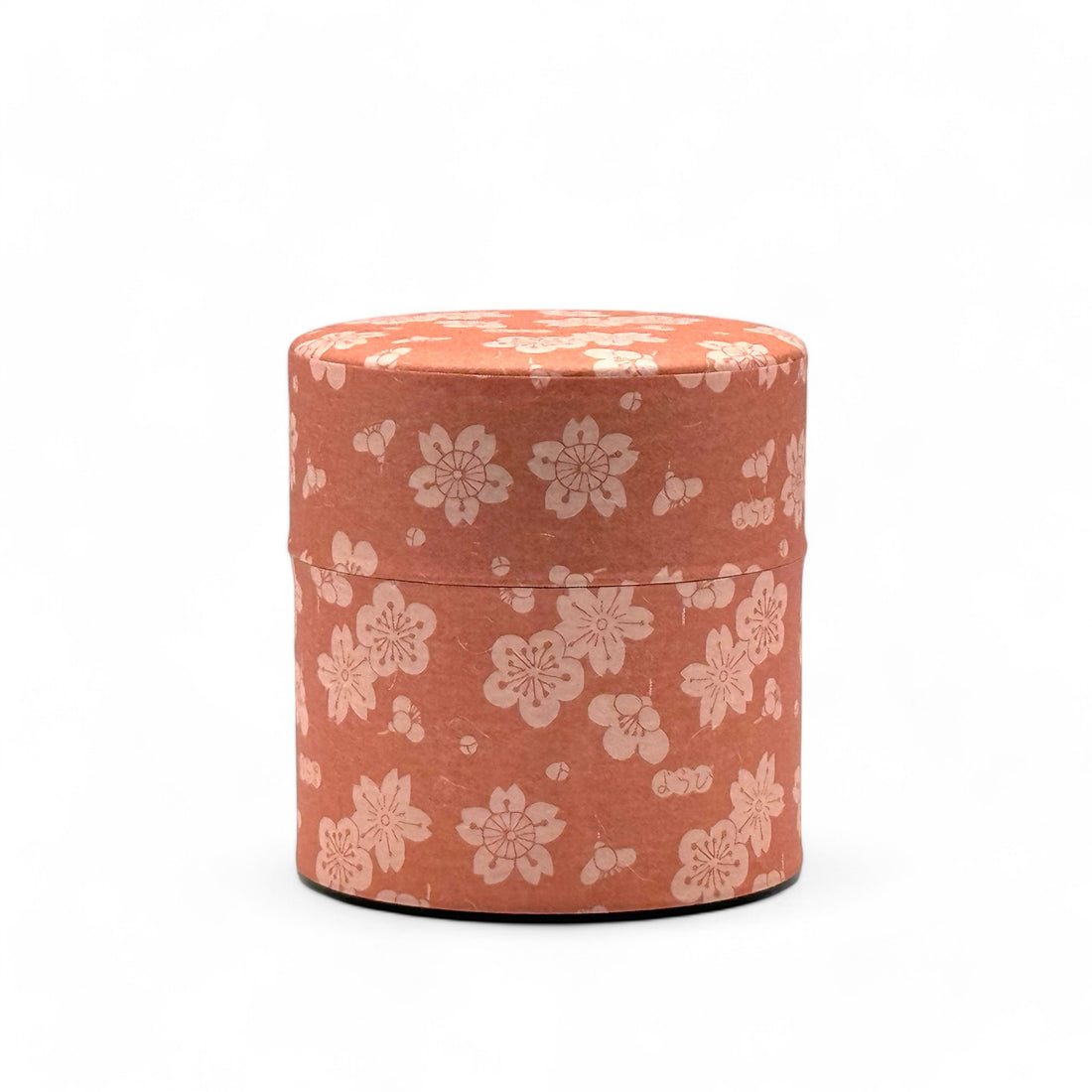 Sakuraume Cherry Blossom Pink Washi Paper Wrapped Tea Canister (S) - Japanese Chazutsu