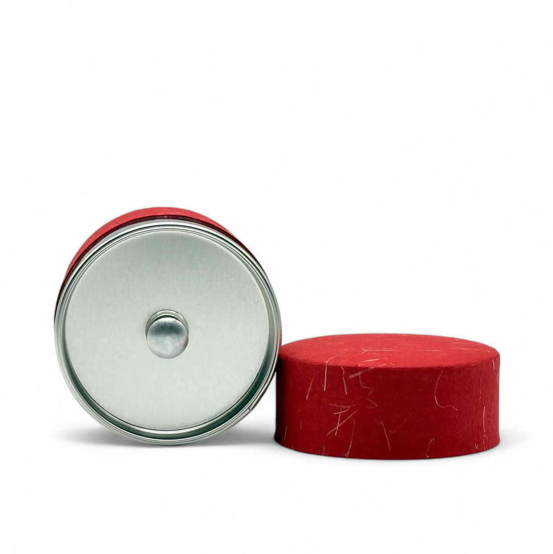 Aka Red Washi Paper Wrapped Tea Canister (S) - Japanese Chazutsu