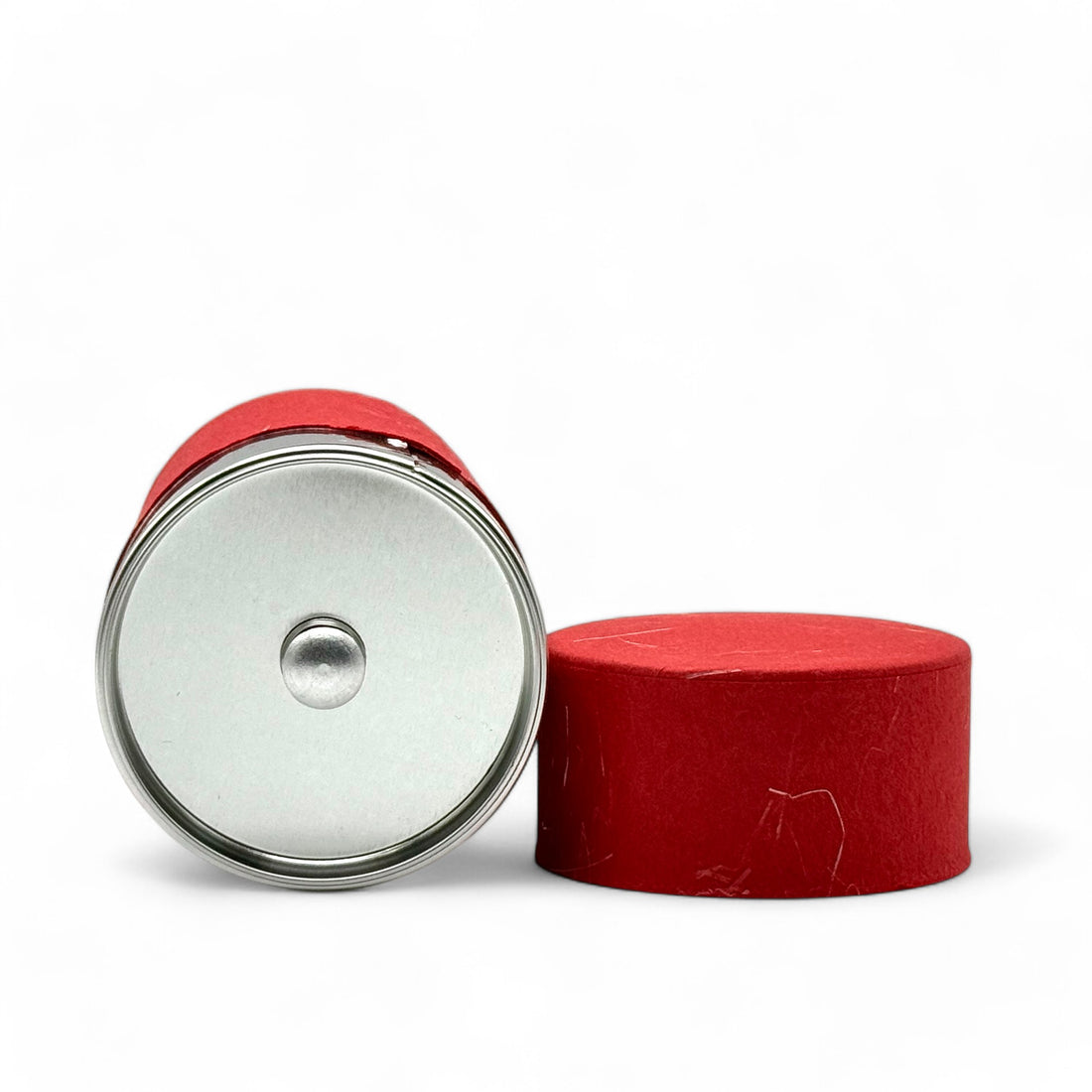 Aka Red Washi Paper Wrapped Tea Canister (L) - Japanese Chazutsu