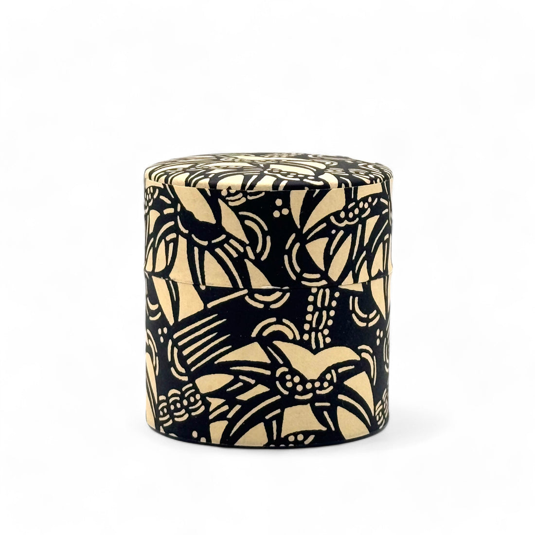 Han Black Washi Paper Wrapped Tea Canister (S) - Japanese Chazutsu