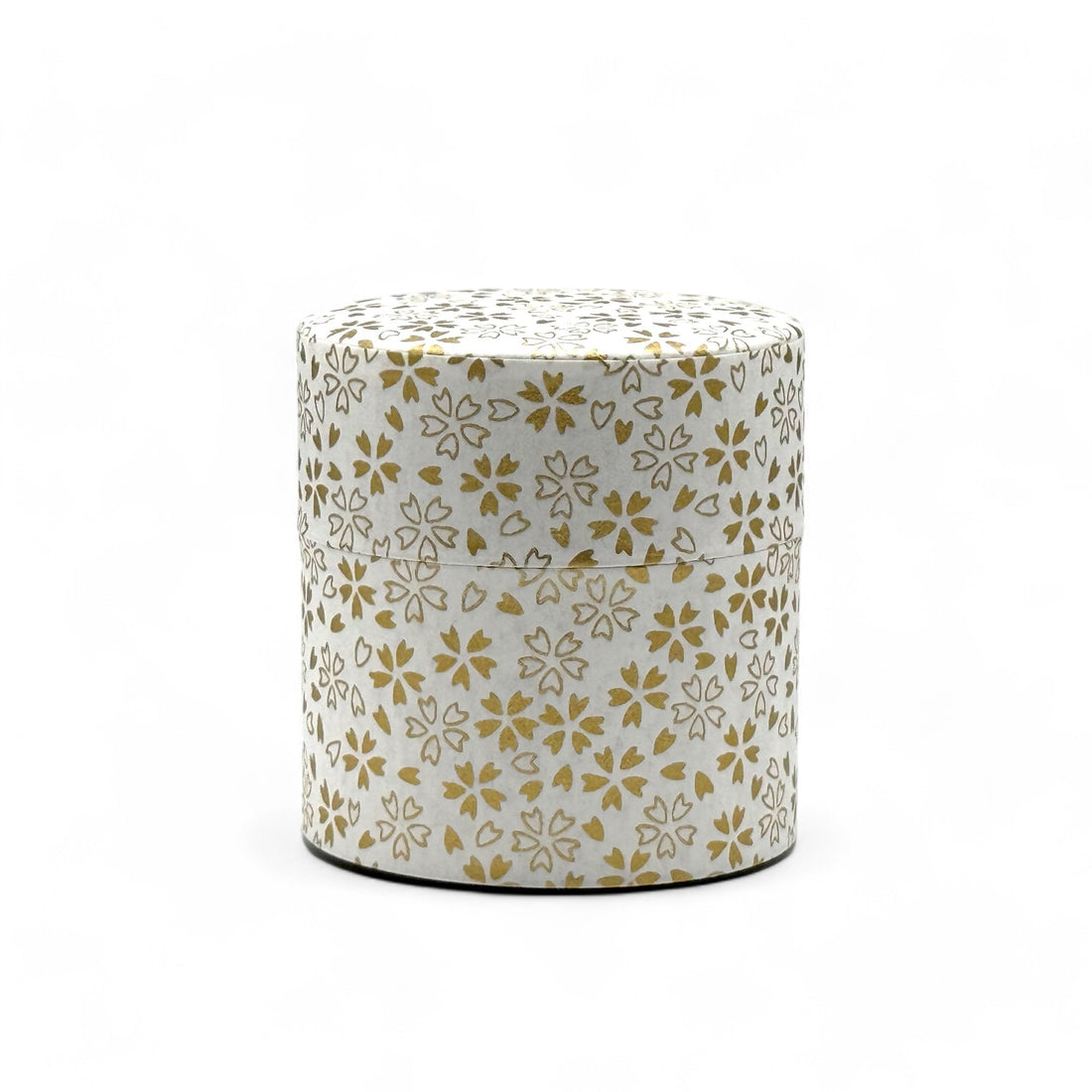 Kenran Hana White Washi Paper Wrapped Tea Canister (S) - Japanese Chazutsu