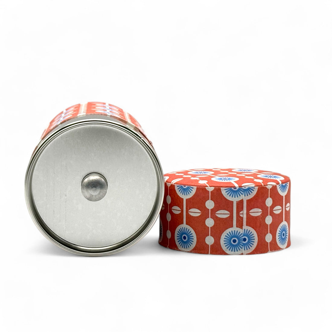 Kururi Red Washi Paper Wrapped Tea Canister (L) - Japanese Chazutsu