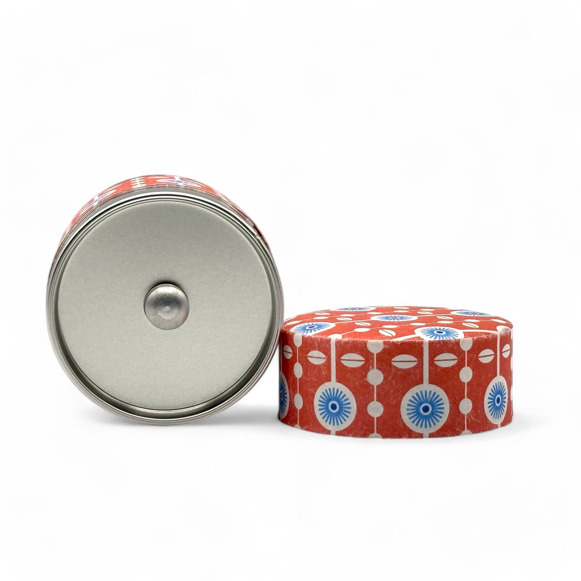 Kururi Red Washi Paper Wrapped Tea Canister (S) - Japanese Chazutsu