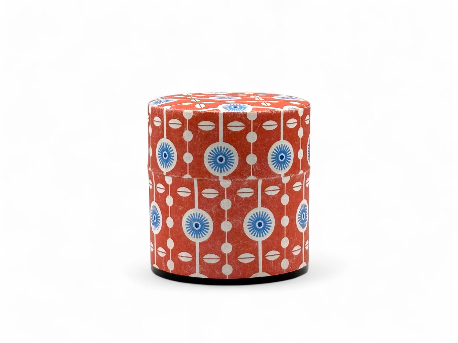 Kururi Red Washi Paper Wrapped Tea Canister (S) - Japanese Chazutsu