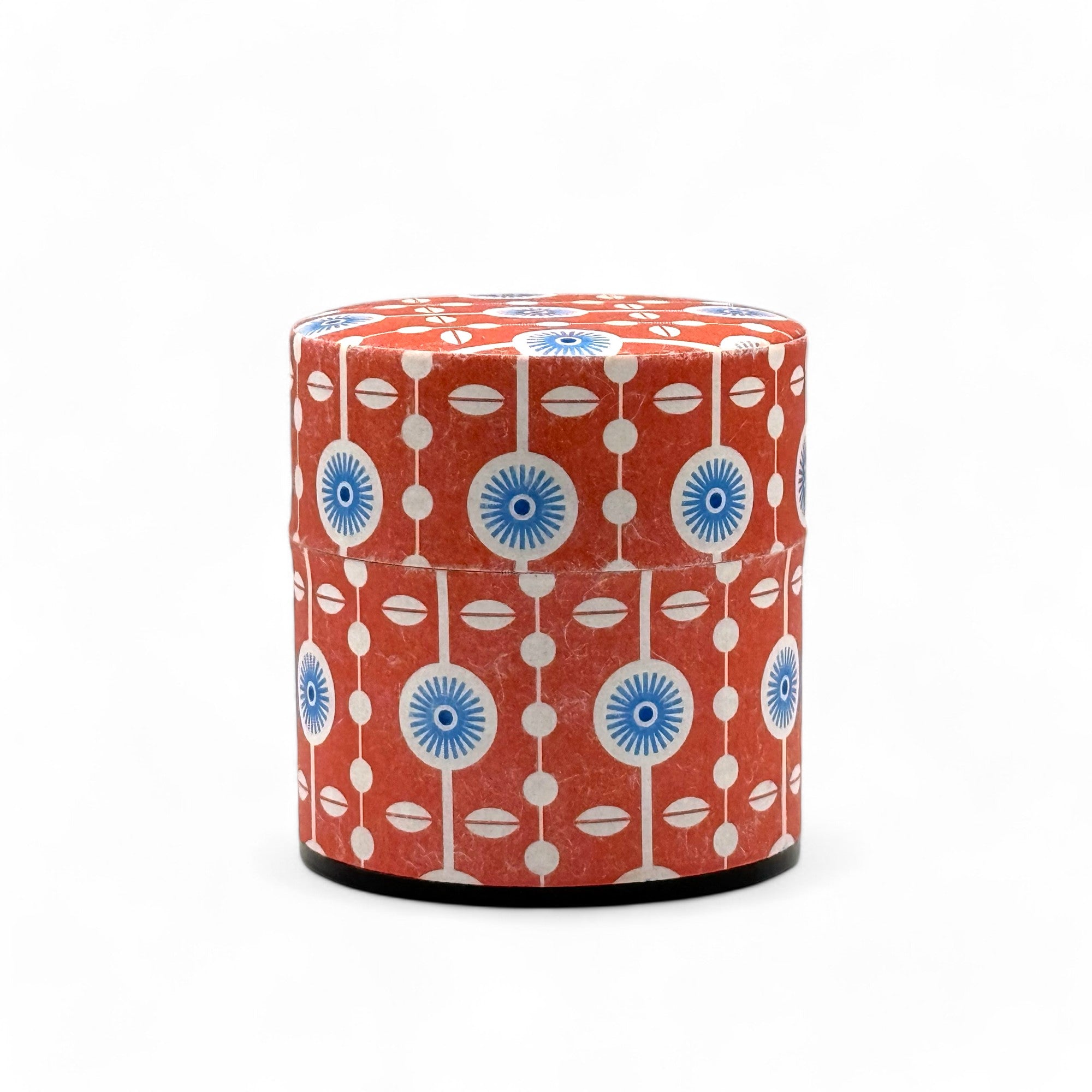 Kururi Red Washi Paper Wrapped Tea Canister (S) - Japanese Chazutsu