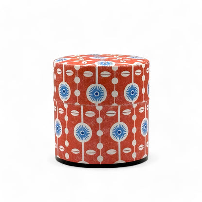 Kururi Red Washi Paper Wrapped Tea Canister (S) - Japanese Chazutsu