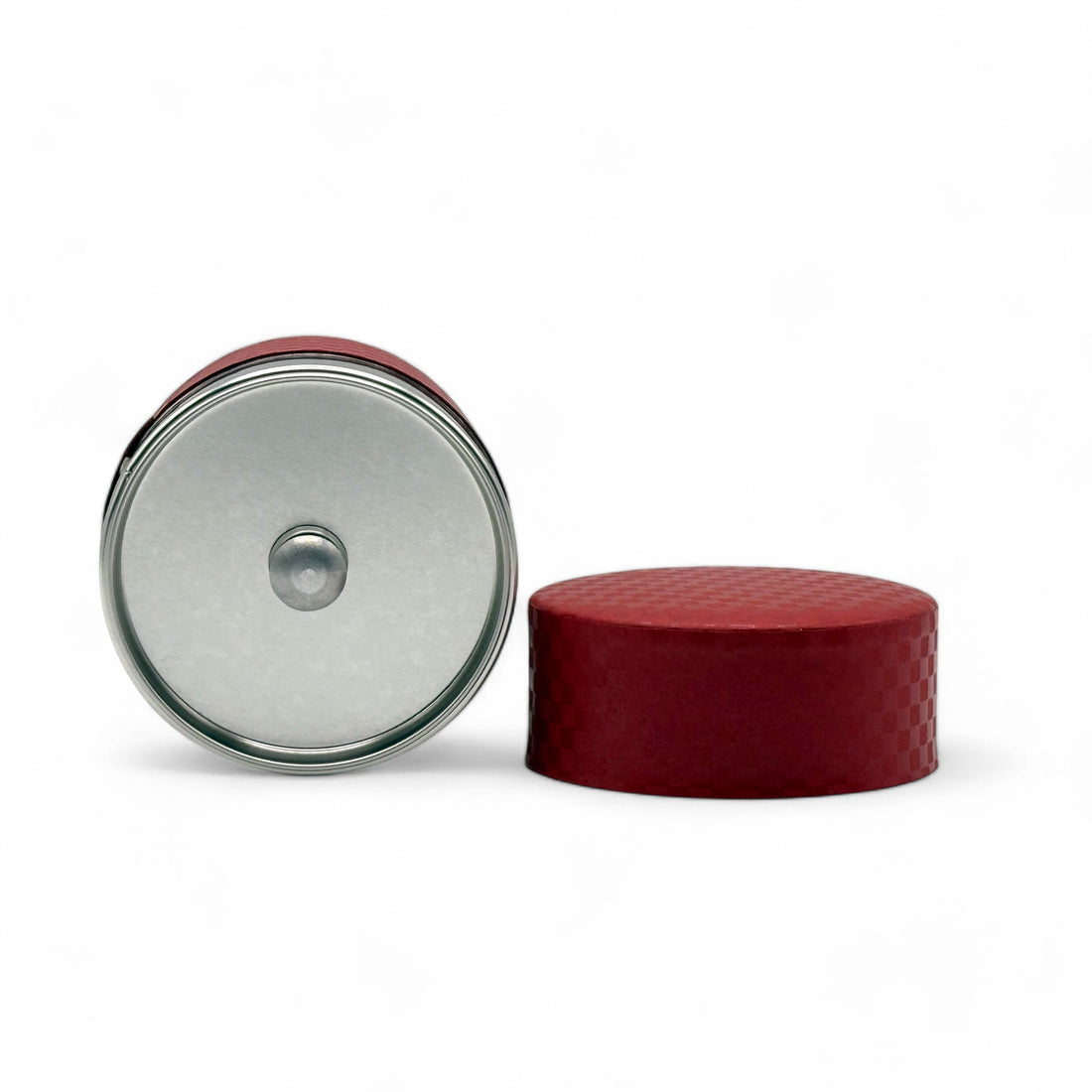 Ichimatsu Checkered Red Washi Paper Wrapped Tea Canister (S) - Japanese Chazutsu