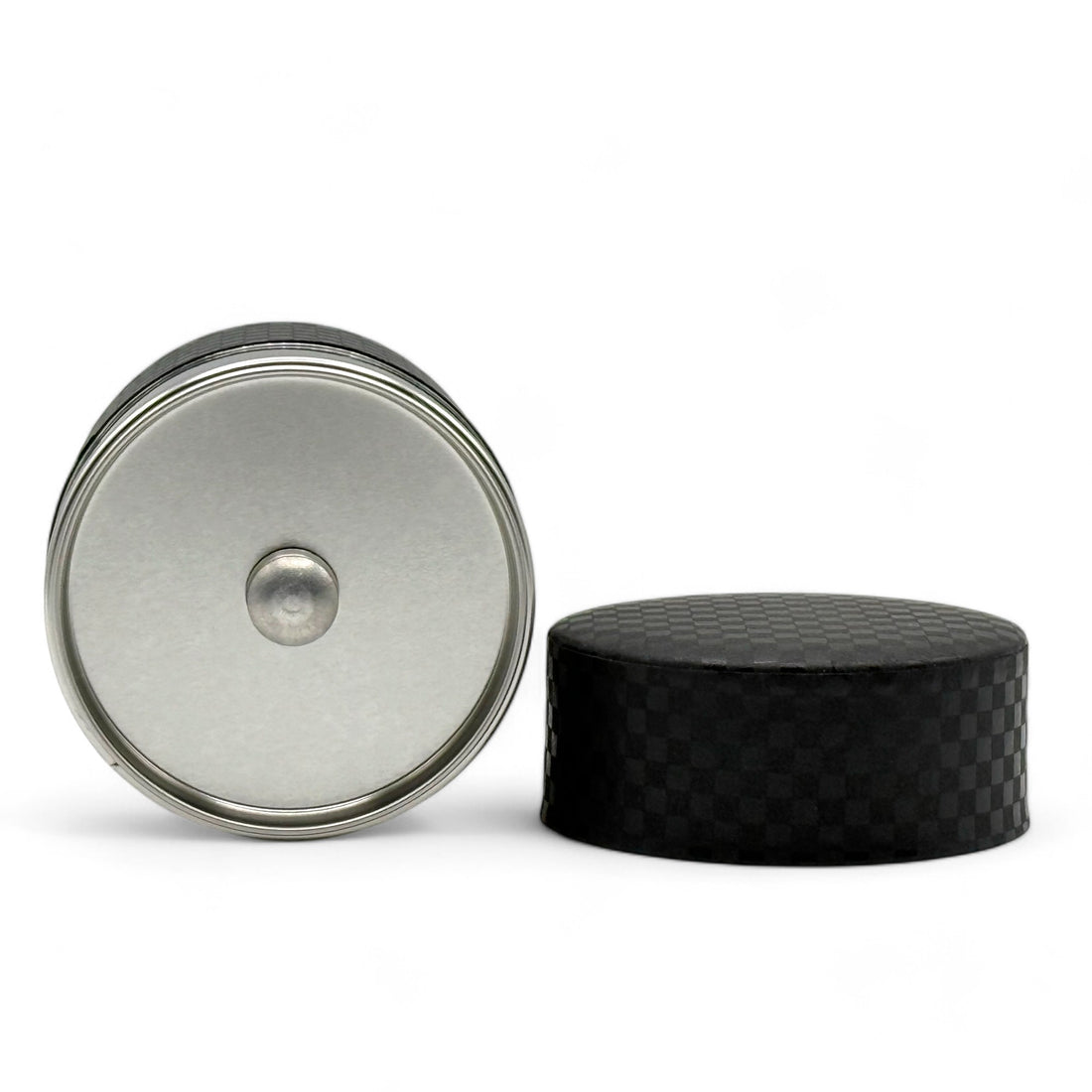 Ichimatsu Checkered Black Washi Paper Wrapped Tea Canister (L) - Japanese Chazutsu