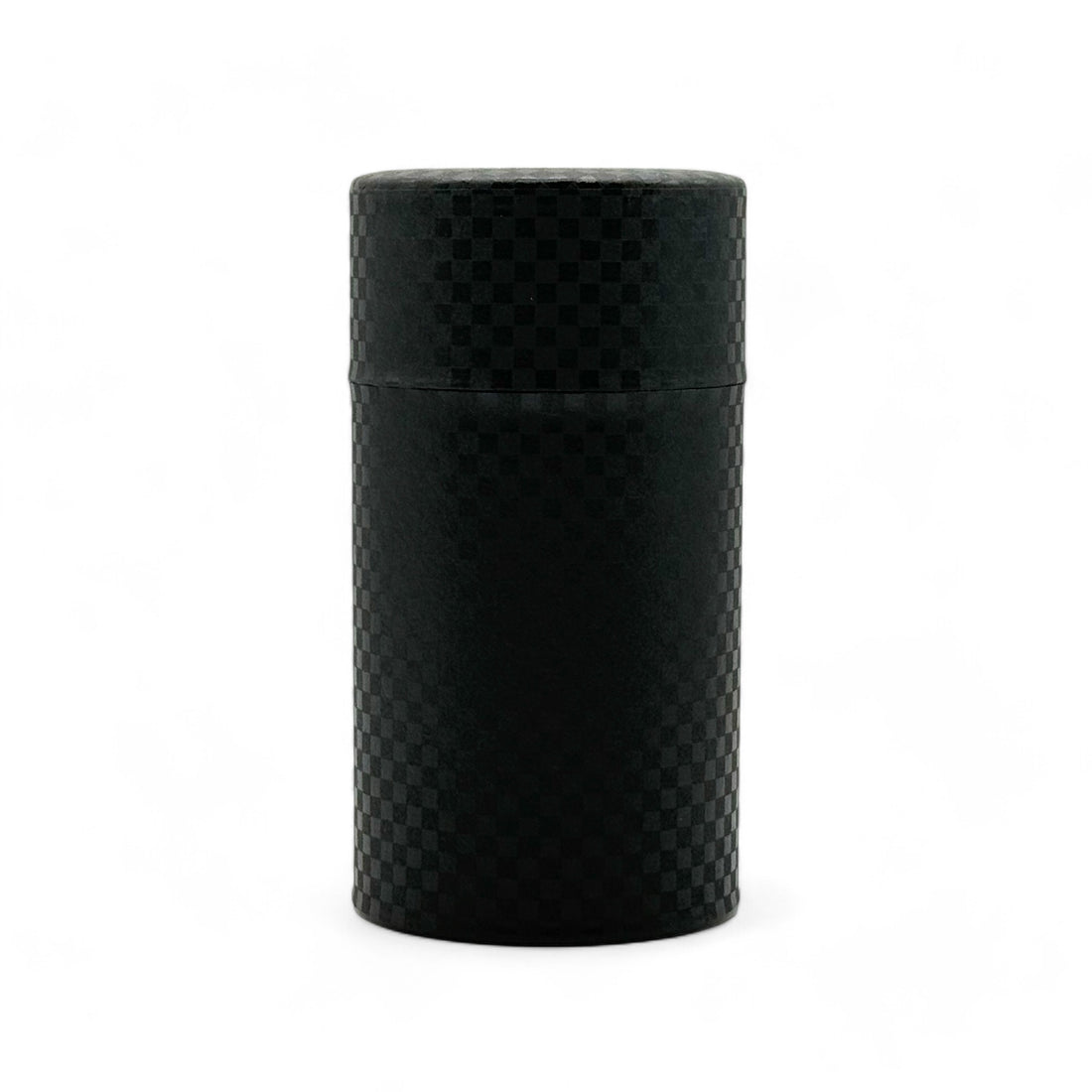Ichimatsu Checkered Black Washi Paper Wrapped Tea Canister (L) - Japanese Chazutsu