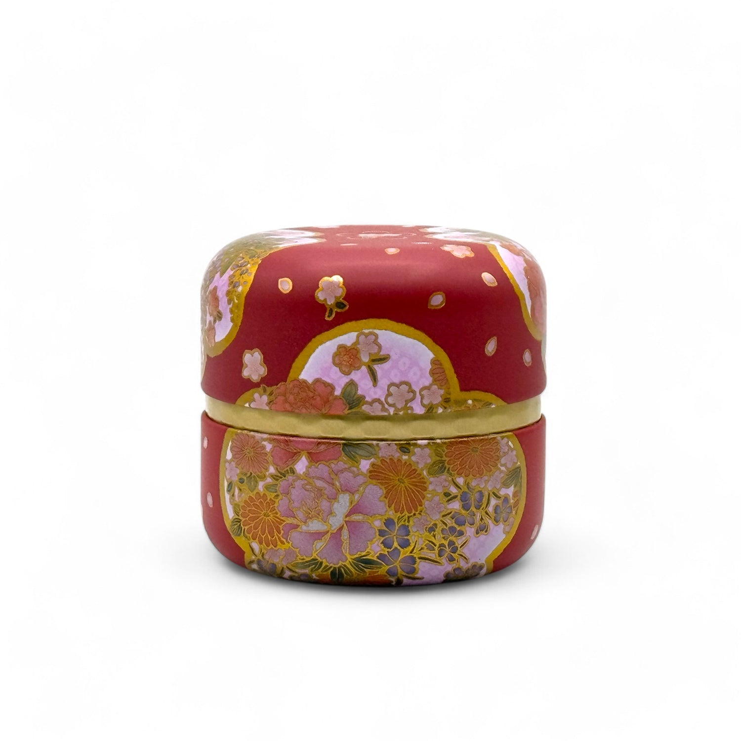 Yuino Red Metal Tea Canister - Japanese Chazutsu