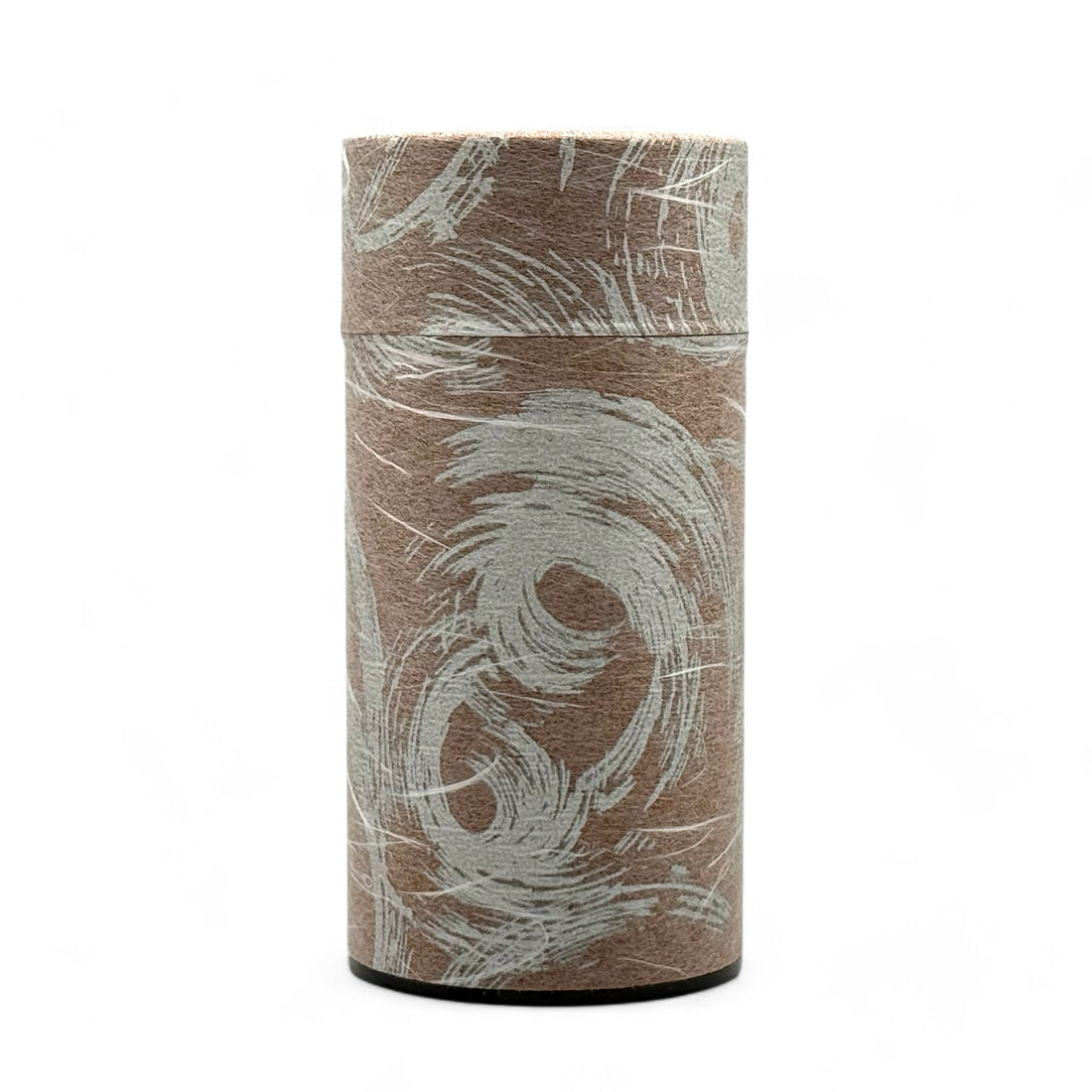 Okumura Seikan Nankyo Brown Gray Washi Paper Wrapped Tea Canister (L) - Japanese Chazutsu
