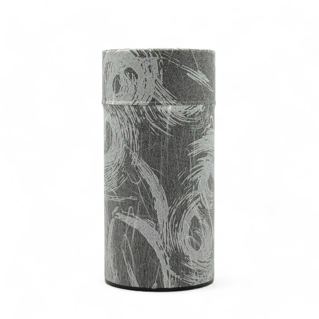 Okumura Seikan Nankyo Gray Washi Paper Wrapped Tea Canister (L) - Japanese Chazutsu