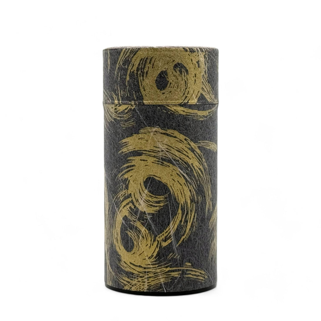 Okumura Seikan Nankyo Black Gold Washi Paper Wrapped Tea Canister (L) - Japanese Chazutsu