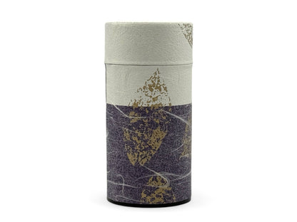 Okumura Sanka Purple Washi Paper Wrapped Tea Canister (L) - Japanese Chazutsu