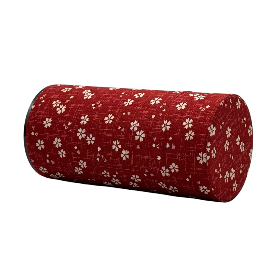 Okumura Sakura Red Fabric Wrapped Tea Canister (L) - Japanese Chazutsu
