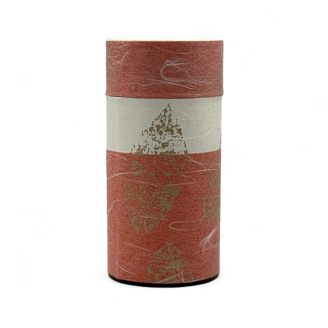 Okumura Crimson Red Washi Paper Wrapped Tea Canister (L) - Japanese Chazutsu