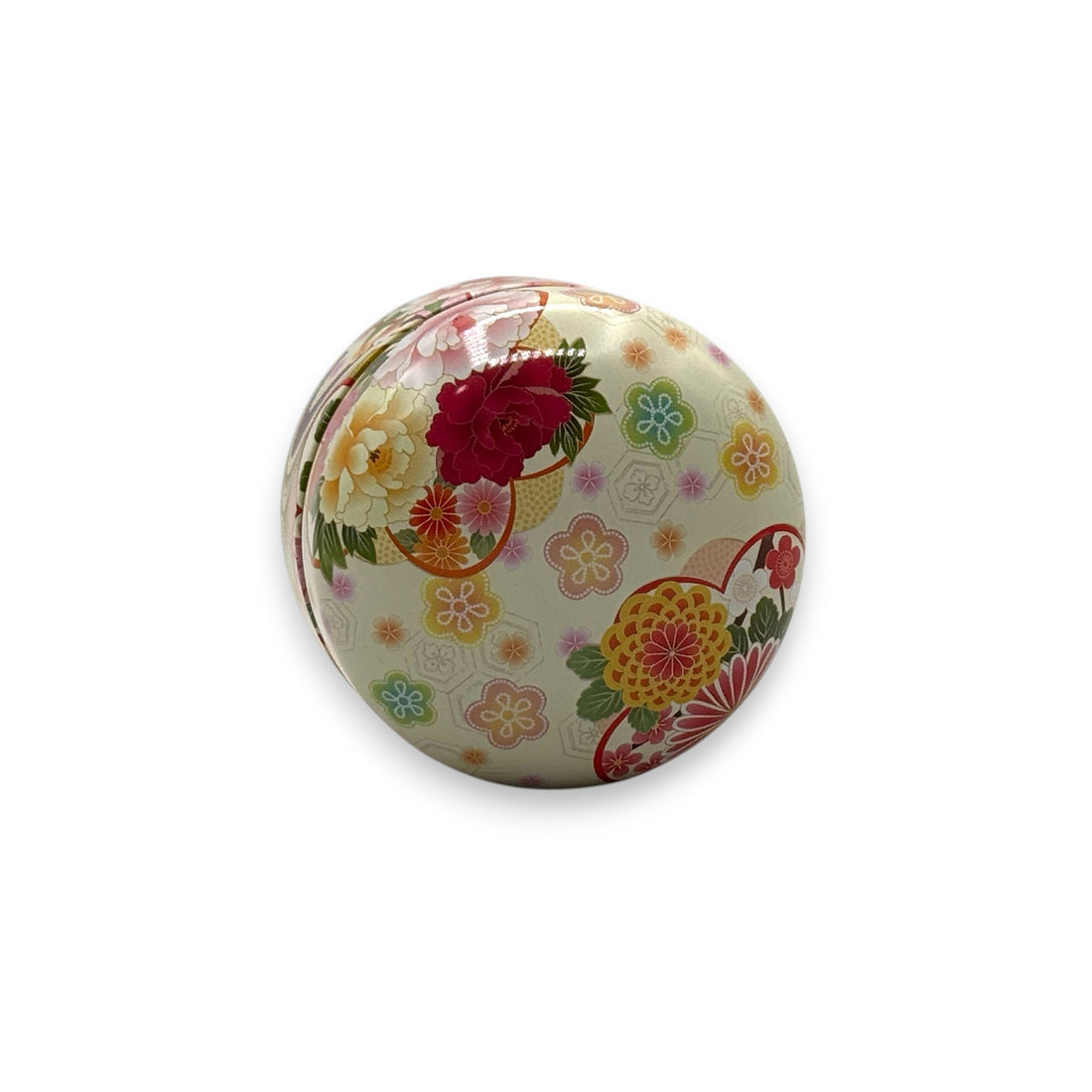 Dento Hana Red Metal Tea Canister - Japanese Chazutsu