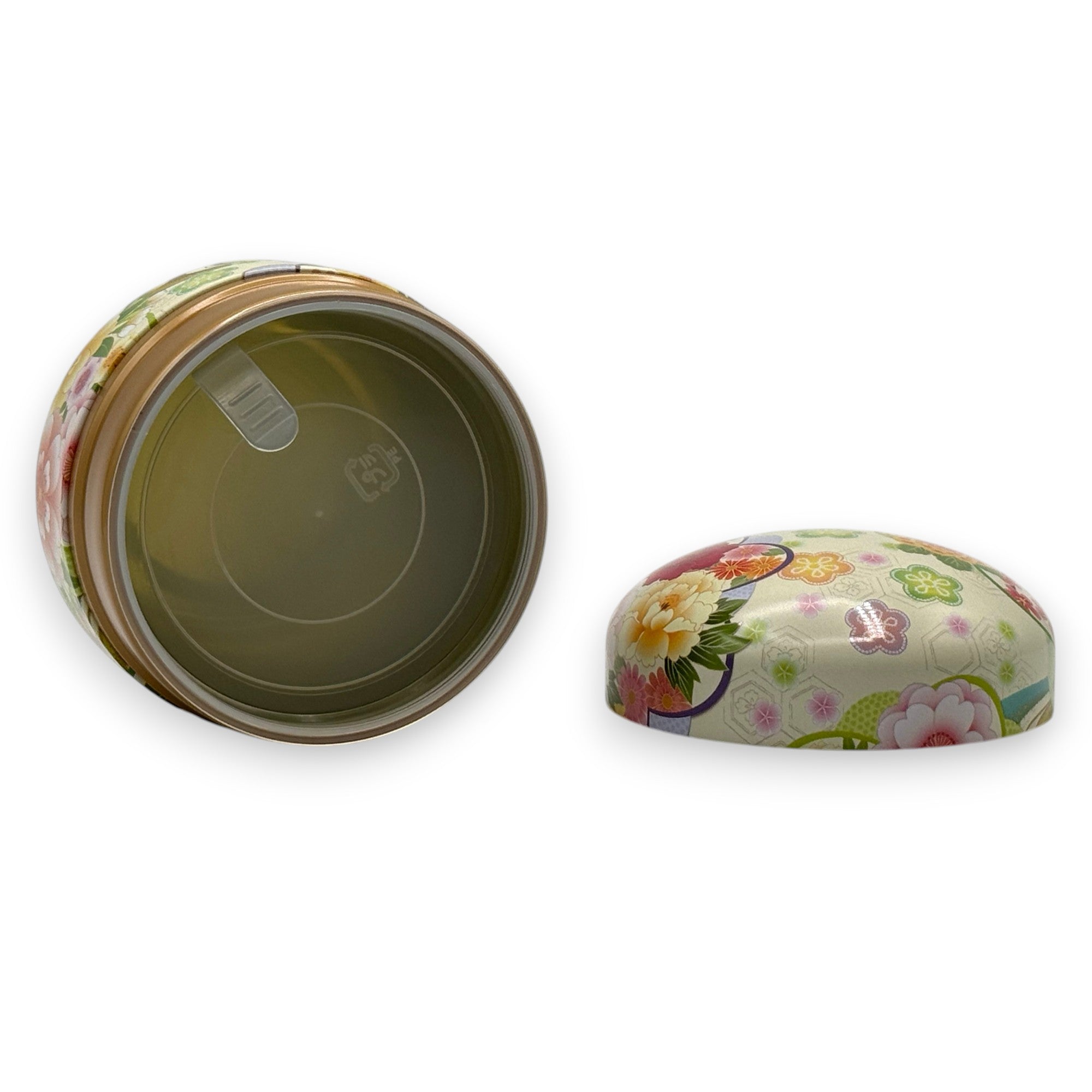 Dento Hana Green Metal Tea Canister - Japanese Chazutsu