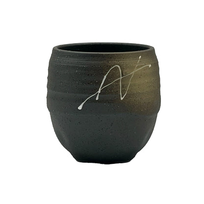 Ishin Iga Black Mino-yaki Yunomi - Japanese Teacup