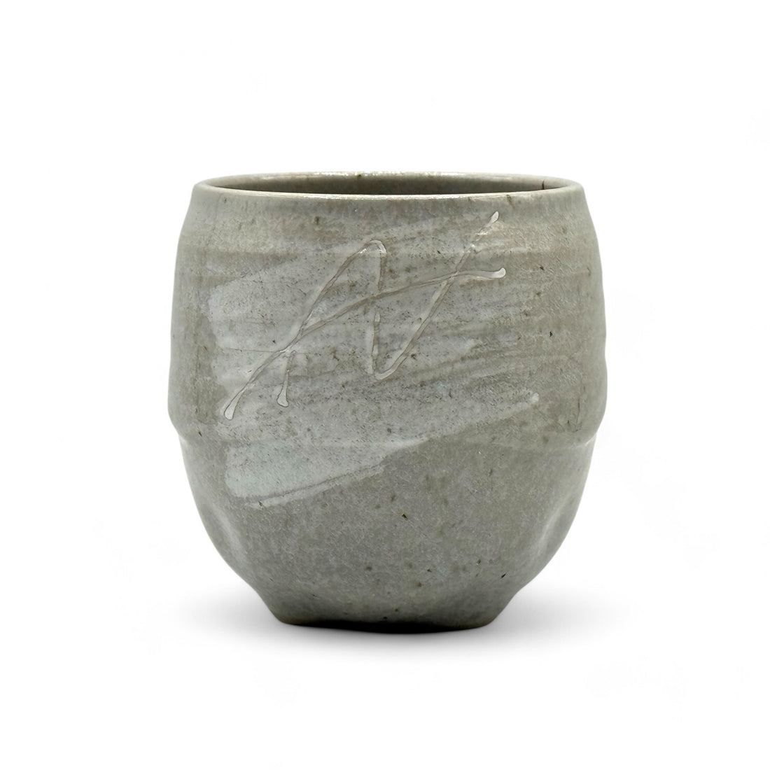 Ishin Mountain Gray Mino-yaki Yunomi - Japanese Teacup